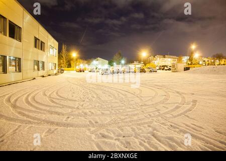 Reykjavik City Hostel Außenansicht von Eis im Winter Stockfoto