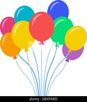 Bündel von Ballons Vektor-Symbol flach isoliert Stock Vektor