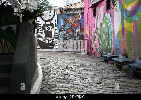 Graffiti Wall Sao Paulo Stockfoto