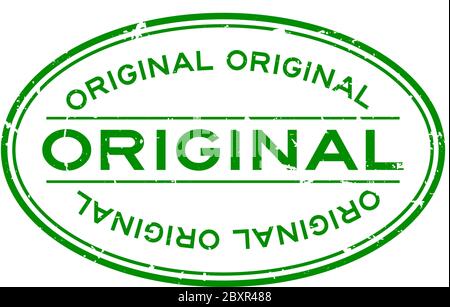 Grunge grün Original Wort oval Gummi-Siegel Stempel auf weißem Hintergrund Stock Vektor