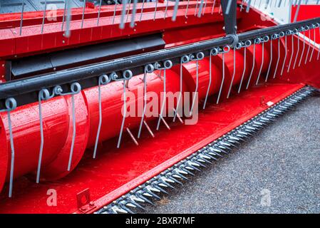 Details aus dem Mähdrescher, cultivator.Combine Harvester. Reaper. Stockfoto