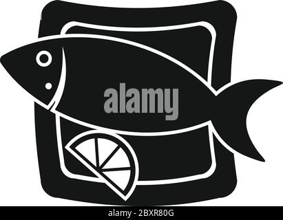 Symbol für japanische Fischgerichte. Einfache Illustration von japanischen Fisch-Futter-Vektor-Symbol für Web-Design isoliert auf weißem Hintergrund Stock Vektor