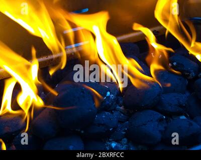 Barbecue-Grill hautnah. Stockfoto