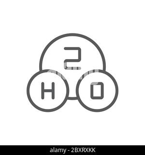 Chemische Formel H2O Vektor Symbol auf weißem Hintergrund isoliert Stock Vektor