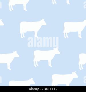 Vektor Kühe Nahtloses Muster , Wallpaper oder Hintergrund Stock Vektor