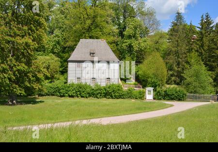 Weimar, Deutschland berühmtes Goethe-Gartenhaus am Ilmpark im Sommer Stockfoto