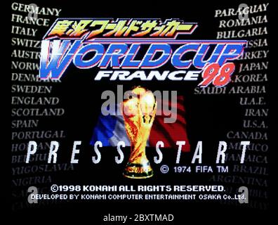 Jikkyou World Soccer World Cup France '98 - Nintendo 64 Videospiel - nur für redaktionelle Verwendung Stockfoto