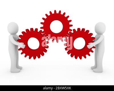 3D menschlichen Gang Maschine rot Stockfoto