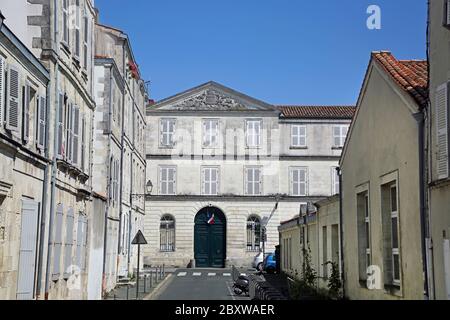 Traditionelle Gebäude Altstadt, im Zentrum der Stadt La Rochelle, Charente Maritime, Frankreich. Stockfoto