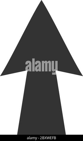 Pfeil Nach Oben. Schwarzes Symbol flach auf weißem Hintergrund Stock Vektor