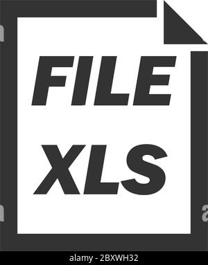 XLS-Datei. Schwarzes Symbol flach auf weißem Hintergrund Stock Vektor
