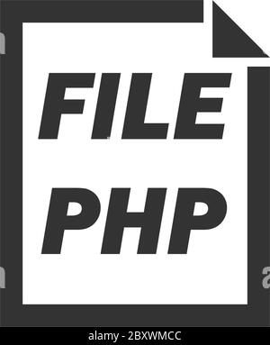 PHP-Datei. Schwarzes Symbol flach auf weißem Hintergrund Stock Vektor