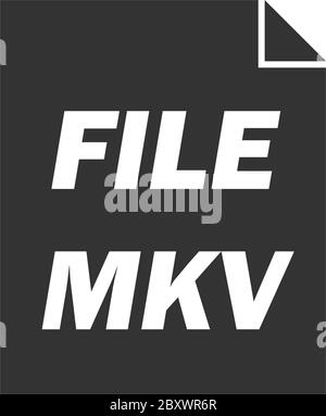 MKV Schwarzes Symbol flach auf weißem Hintergrund Stock Vektor