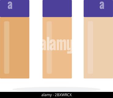 Flüssige Grundlage im Container Vektor flaches Material Design isoliertes Objekt auf weißem Hintergrund. Stock Vektor