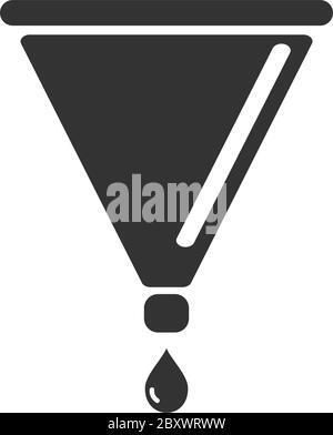 Filtertrichter. Schwarzes Symbol flach auf weißem Hintergrund Stock Vektor