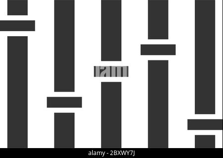 Equalizer. Schwarzes Symbol flach auf weißem Hintergrund Stock Vektor
