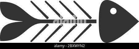 Fischgräten. Schwarzes Symbol flach auf weißem Hintergrund Stock Vektor