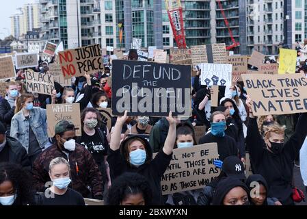 Black Lives Matter Vauxhall to Whitehall March, London, Vereinigtes Königreich, 07. Juni 2020. Quelle: Alamy News Stockfoto
