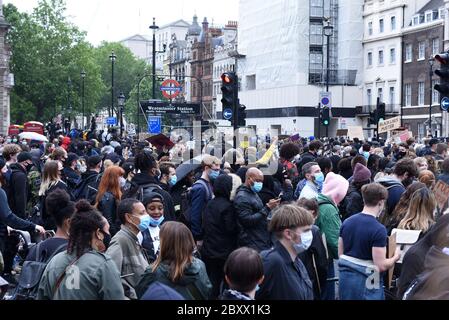 Black Lives Matter Vauxhall to Whitehall March, London, Vereinigtes Königreich, 07. Juni 2020. Quelle: Alamy News Stockfoto