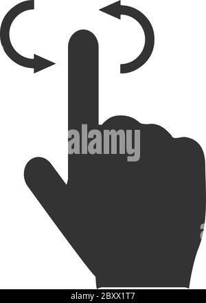 Drehen Sie Smartphone oder Mobiltelefon oder Tablet. Schwarzes Symbol flach auf weißem Hintergrund Stock Vektor