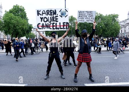 Black Lives Matter Vauxhall to Whitehall March, London, Vereinigtes Königreich, 07. Juni 2020. Quelle: Alamy News Stockfoto