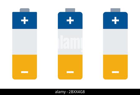 Batterien für elektrische Geräte Vektor-Symbol flach isoliert Stock Vektor