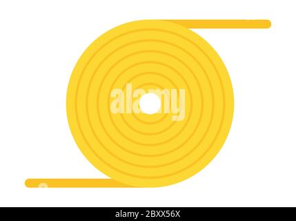 Gelb Seil skein Boot Sicherheit Kit Vektor-Symbol flach isoliert. Stock Vektor