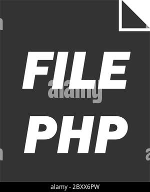 PHP-Datei. Schwarzes Symbol flach auf weißem Hintergrund Stock Vektor