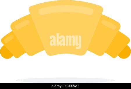 Ein Croissant Vektor flaches Material Design isoliertes Objekt auf weißem Hintergrund. Stock Vektor