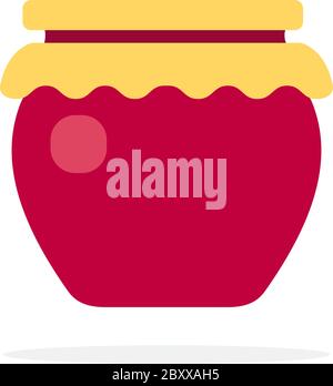 Topf von Stau Vektor flaches Material Design isoliertes Objekt auf weißem Hintergrund. Stock Vektor