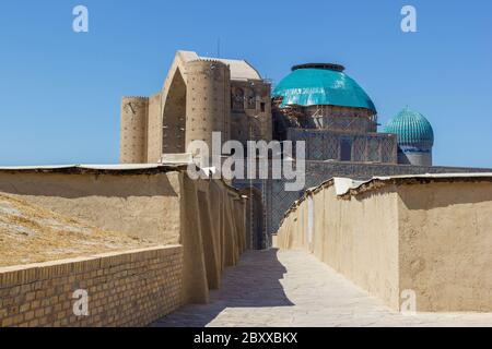 Mittelalterliches Mausoleum von Khoja Ahmed Yasawi in der Stadt Turkestan, im Süden Kasachstans Stockfoto