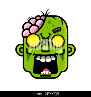 Cartoon Zombie.Vektor Illustration geeignet für Grußkarten, Poster oder T-Shirt Druck. Stock Vektor