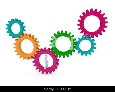 d Ausrüstung Menschen bunt Stockfoto