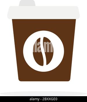 Braun Einweg-Kaffeetasse Vektor flach isoliert Stock Vektor