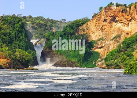 Der Wasserfall auf dem Victoria Nil, Murchison Falls, Norduganda Stockfoto