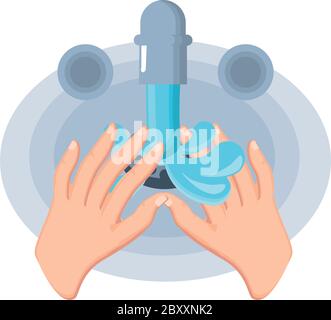 Open-Taste mit Handwäsche auf weißem Hintergrund Vektor Illustration Design Stock Vektor