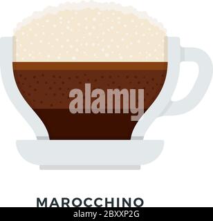 Marocchino Kaffeebecher Vektor flach isoliert Stock Vektor