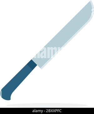 Schinken und Lachs Messer Vektor flaches Material Design isoliertes Objekt auf weißem Hintergrund. Stock Vektor