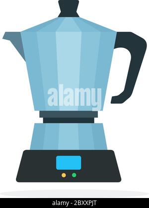 Metall Kaffeemaschine Vektor flach isoliert Stock Vektor