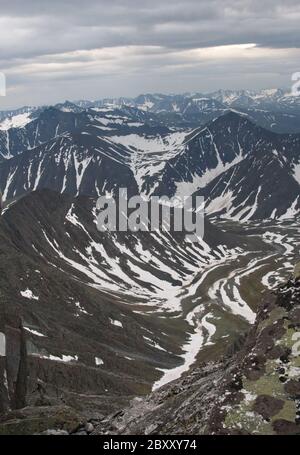 Subpolaren Ural, Ansicht vom Berg Narodn Stockfoto