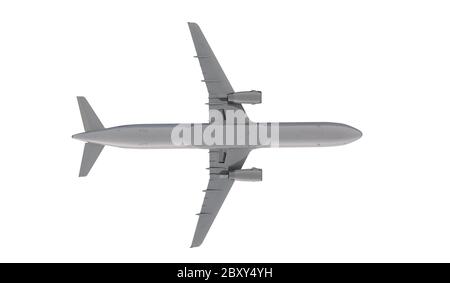 Passagier airbus a321 fliegt in den Wolken. 3d-Rendering Stockfoto