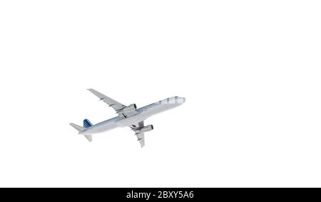 Passagier airbus a321 fliegt in den Wolken. 3d-Rendering Stockfoto