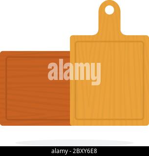 Holzbohlen zum Schneiden Produkte Vektor flach isoliert Stock Vektor