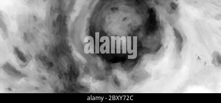 Dunkle Materie im Raum Breitbild-Kunstwerk schwarz-weiß, Computer generiert abstrakten Aquarell Hintergrund, fraktale Rendern Stockfoto
