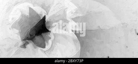 Schwarz-Weiß invertierten Raum Schmetterling Aquarell abstrakt Breitbild-Hintergrund, fraktale Rendering, multiplizieren Effekt Stockfoto