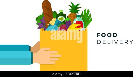 Lieferung Kurier Service Produkte Vektor flach isoliert Stock Vektor