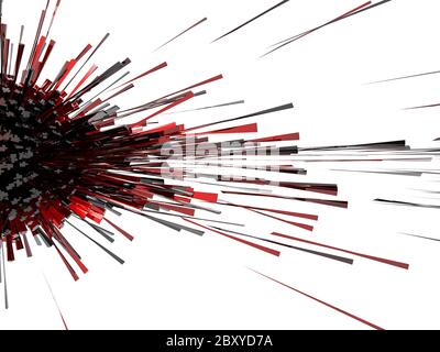 3D abstrakte Explosion rot Stockfoto