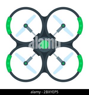Moderne Quadcopter Drohne Vektor-Symbol flach isoliert. Stock Vektor