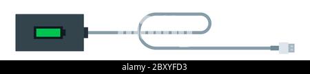 Quadcopter Ladegerät Drohne Vektor-Symbol flach isoliert. Stock Vektor