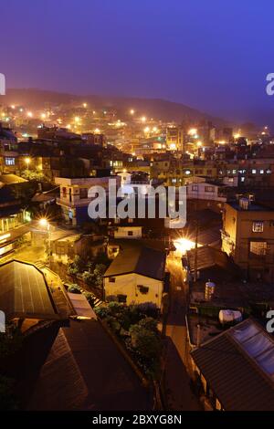 Jiu Fen Dorf in der Nacht, in Taiwan Stockfoto